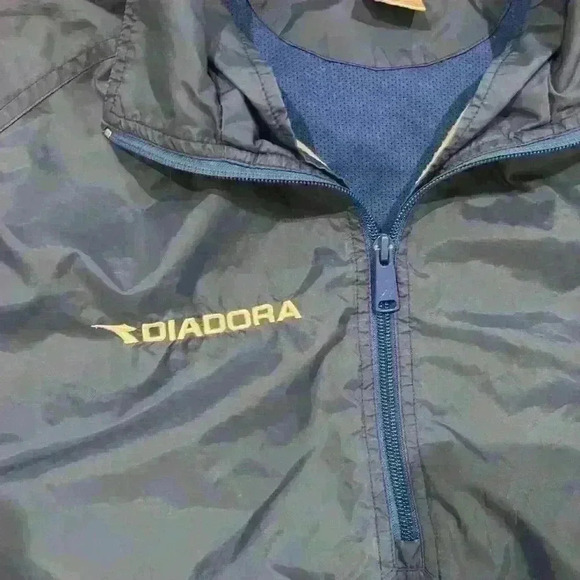 Vintage Diadora Soccer blue mens 1/4 zip pullover size medium y2k 90s - Picture 2 of 6